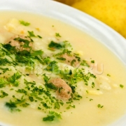 Сырный суп с курицы и фасоли