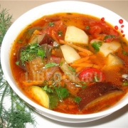 Суп из баклажанов и кабачков