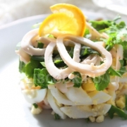 Закусочный салат из кальмаров «Моя прелесть»