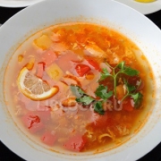 Острый суп из красной рыбы