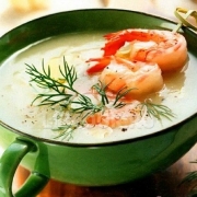 Крем-суп из морепродуктов со сливками