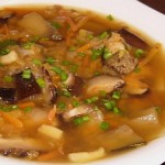 Чечевичный суп с баклажанами